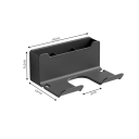 Półka łazienkowa ścienna na suszarkę do włosów 16,5×7×12,5 cm Uchwyt z otworem 5 cm Organizer z przegródką na grzebień Akcesoria kosmetyczne Półka do przechowywania 3
