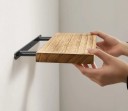 Półka ścienna 42 x 16 x 2 cm Drewniana półka wisząca na ścianę z ukrytym metalowym uchwytem 1
