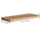 Półka ścienna 42 x 16 x 2 cm Drewniana półka wisząca na ścianę z ukrytym metalowym uchwytem 2