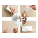 Półka ścienna do łazienki na suszarkę do włosów 14,5×6,5×8,5 cm Uchwyt na suszarkę do włosów z otworem 5,3 cm Organizer łazienkowy Półka ścienna do przechowywania 5