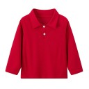 Polo de niño con cuello y botones Camiseta de poliéster de manga larga Camiseta deportiva de un solo color para niños y niñas 4 Polo de niño con cuello y botones Camiseta de poliéster de manga larga Camiseta deportiva de un solo color para niños y niñas 4
