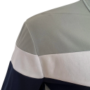 Polo masculino de manga curta com colarinho e botões Camisa elegante riscada em poliéster para uso diário 6