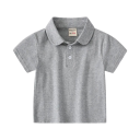 Polo pentru băieți cu guler și nasturi, mânecă scurtă, tricou din bumbac 4