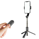 Pólo selfie Bluetooth com controlo remoto 270° de inclinação Tripé dobrável 20–86 cm Suporte para telefone Equipamento de fortalecimento manual Suporte 3