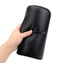 Polštář do auta opěrka hlavy ochrana krku 12,5 x 22 cm umělá kůže černý polštář na opěrku hlavy do auta pro pohodlné cestování 5