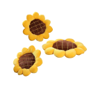 Polštář ve tvaru slunečnice plyšový dekorativní 40 x 40 cm žluto hnědý měkký květinový polštář na sezení i dekoraci interiéru 3