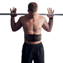 Polstrovaný fitness pás vel. S 124 cm s mesh konstrukcí pro silový trénink, posilovací bandáž s šířkou 16,5 cm a páskou na suchý zip 7