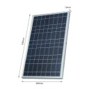 Polykrystallinsk bærbart solpanel 20 W/H 12V 33,5x20 cm udendørs solgenerator til batterier camping have og hjemmebrug 2