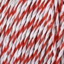 Polylano pro elektrický ohradník 200 m, průměr 2 mm 6 nerezových pramenů, červenobílé pásové lano pro oplocení hospodářských zvířat 2