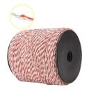 Polylano pro elektrický ohradník 200 m, průměr 2 mm 6 nerezových pramenů, červenobílé pásové lano pro oplocení hospodářských zvířat 4