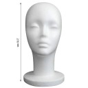 Polystyrene Women's Head for Wigs 27 cm Stand for Wigs, Glasses and Hats Lightweight Polystyrene Storage Stand 5