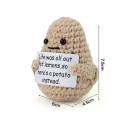 Pomme de terre crochetée 6 x 7,5 cm Jouet décoratif avec sourire Fabrication artisanale Cadeau original Énergie positive Message encourageant 2