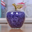 Pomme en verre décorative avec des cristaux 3