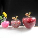 Pomme en verre décorative avec des cristaux 5