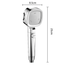 Pommeau de douche à 3 modes, haute pression, douche de salle de bain, pluie pulsée, mode de mélange, tête réglable 4