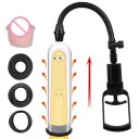Pompa de vacuum pentru marirea penisului 18,5 cm cu 4 atasamente inclusiv vagin artificial si maneta de mana pentru stimularea vacuumului, ambalaj discret 5