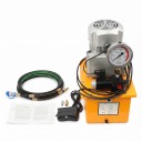 Pompa idraulica elettrica 750 W 10000 PSI 70 MPa Monodirezionale con valvola manuale e pedale Serbatoio 7 l Acciaio giallo Per officina e servizio 9