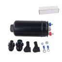 Pompa paliwowa 12 V 125 x 60 mm 370 l/h przy 3 barach Samochodowa elektryczna pompa paliwowa M18x1,5 wejście M12x1,5 wyjście max 8 bar 1
