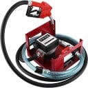 Pompa per carburante diesel 220V 155W 35 × 30 × 23 cm struttura in metallo rossa nera per il travaso di liquidi diesel 1