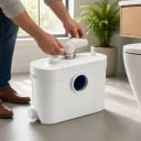 Pompa rozdrabniająca do WC 900 W Wysokość podnoszenia 12 m i przepływ 180 l/min 4 przyłącza FLO900 Biała Do toalety i prysznica Do piwnicy i pralni 4