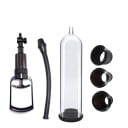 Pompe à vide pour agrandissement du pénis 18,5 cm avec 3 embouts et levier manuel pour stimulation par dépression et circulation sanguine, emballage 3