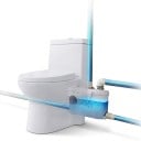 Pompe de broyage pour WC 500 W Hauteur de refoulement 8 m et débit 110 l/min 4 entrées FLO500-BE Blanche Pour toilettes et douches Dans le sous-sol 6