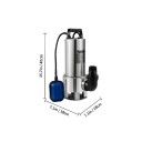 Ponorné čerpadlo na odpadní vodu 1300 W s výtlakem 11 m a plovákovým spínačem o rozměrech 40 x 18 x 18 cm ve stříbrno-černém provedení 2