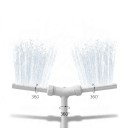 Poolfontäne Doppelsprinkler Wasserfall mit Halterung Drehbare Arme 360° Einstellbare Richtung und Höhe des Strahls Weiß Für Gartenpools 3