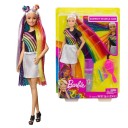 Pop met regenbooghaar 30 cm 1