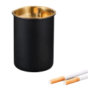 Popelník z nerezové oceli 10×7,5 cm Přenosný bezdýmný popelník s víkem na cigarety a doutníky Interiérový i venkovní stolní popelník 3