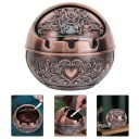 Popelniță metalică 8x7 cm Popelniță pentru fumători rezistentă la vânt Ornament vintage din metal Accesoriu stilat pentru fumători Utilizare în interior și exterior 2