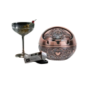 Popelniță metalică 8x7 cm Popelniță pentru fumători rezistentă la vânt Ornament vintage din metal Accesoriu stilat pentru fumători Utilizare în interior și exterior 4