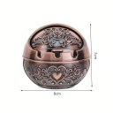 Popelniță metalică 8x7 cm Popelniță pentru fumători rezistentă la vânt Ornament vintage din metal Accesoriu stilat pentru fumători Utilizare în interior și exterior 8