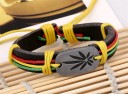 Populært jamaicansk armbånd i ægte læder 2