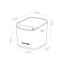 Porta caffè quadrato 1,2 l in plastica ABS con barra in acciaio inox rimovibile e gommini antiscivolo Barista contenitore per scarti di caffè 3