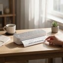 Portable A4 Thermal Printer Without Ink, Bluetooth and USB, 1500 mAh Battery, 203 DPI, Grey, for Mobile Document Printing on the Go 2