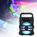 Portable Bluetooth Speaker with LED Backlight 17.5 × 11.2 × 9.3 cm FM Radio USB TF Card with Handle 3