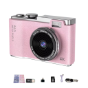 Portable Camera 112 x 64 x 40 mm 48 MP UHD 4K CCD Camera 2.4" LCD Dual Lens 64GB Card Retro Vlog Camera 2