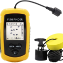 Portable Fish Sonar with Alarm Range 100 m 2" LCD Display 45° Beam Angle Yellow-Black Wired Fishing Echo Sounder for Lake and Sea 1