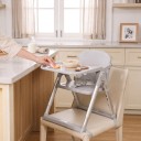 Portable Folding Chair for Children with Tray Adjustable Height 5-Point Harness Chair Booster For Travel and Picnics 5