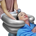 Portable Inflatable Washing Bowl 52 x 58 x 19 cm with Hose for Washing Hair at Bedside Lightweight Rinsing Bowl for Seniors and Immobilised Individuals 2