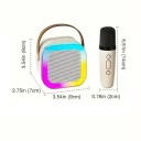 Portable Karaoke Speaker with Wireless Microphone Vocal Cancellation Bluetooth 5.3 DSP Sound LED Effects Battery Life Up to 10 Hours Wireless Singing 5