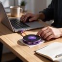Portable USB-C Audio Adapter A10 for Music Recording, 24bit/96kHz, Monitoring, 3.5mm Jack, Purple, for Mobile, PC, Guitar and Streaming 2