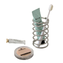 Portacepillos y cepillos de dientes de acero inoxidable para el baño 6,5x6,5x11 cm Soporte de almacenamiento para cepillos de dientes, cepillos y tubos de pasta de dientes 2