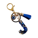 Portachiavi 4 cm Portachiavi in resina Iniziali blu e occhio protettivo Decorazione per borsa zaino Regalo per donne 10