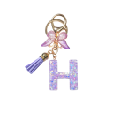 Portachiavi 4 cm Portachiavi in resina Iniziali viola e farfalla Decorazione per borsa zaino Regalo per donne 9