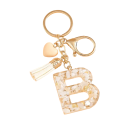 Portachiavi con iniziali bianche e cuoricino 4 cm Portachiavi in resina Decorazione per borsa Zaino Regalo 2