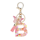 Portachiavi con lettera e farfallina 55 mm Ciondolo in resina per chiavi Decorazione per borsa Zaino Regalo 2