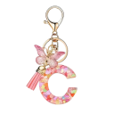 Portachiavi con lettera e farfallina 55 mm Ciondolo in resina per chiavi Decorazione per borsa Zaino Regalo 3