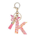 Portachiavi con lettera e farfallina 55 mm Ciondolo in resina per chiavi Decorazione per borsa Zaino Regalo 11
